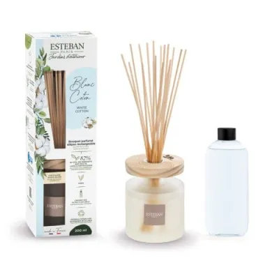 Difuzor Parfum Ellipse White Cotton 200ml - Esteban Paris Parfums