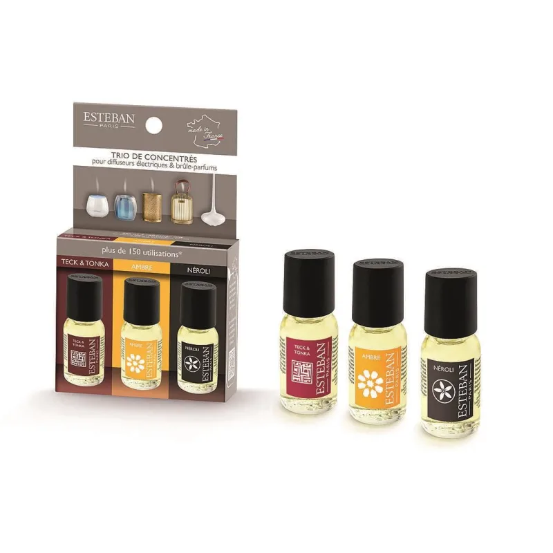 Set 3 esente ulei Teck&Tonka-Ambre-Neroli - Esteban Paris Parfums