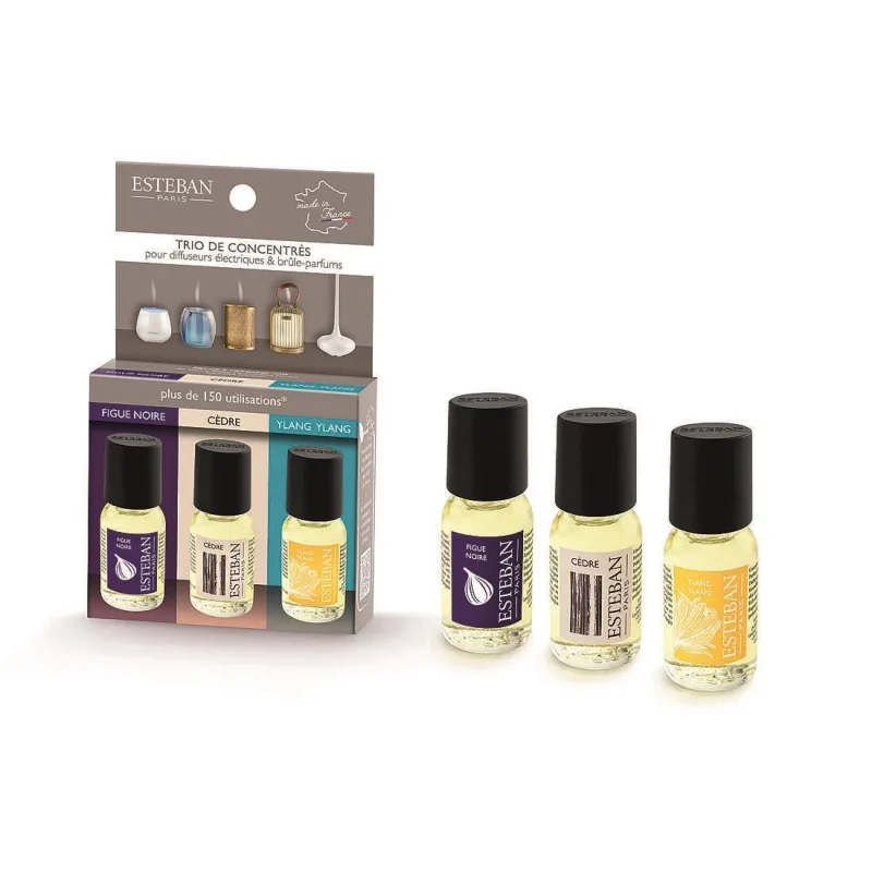 Set 3 esente ulei Figue Noire-Cedre-Ylang Ylang - Esteban Paris Parfums