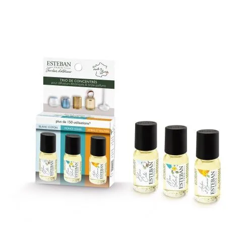 Set 3 esente ulei White Cotton-Monoi Sunshine-Amber&Balms - Esteban Paris Parfums - Image 1
