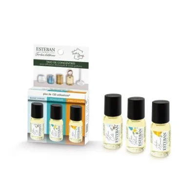 Set 3 esente ulei White Cotton-Monoi Sunshine-Amber&Balms - Esteban Paris Parfums