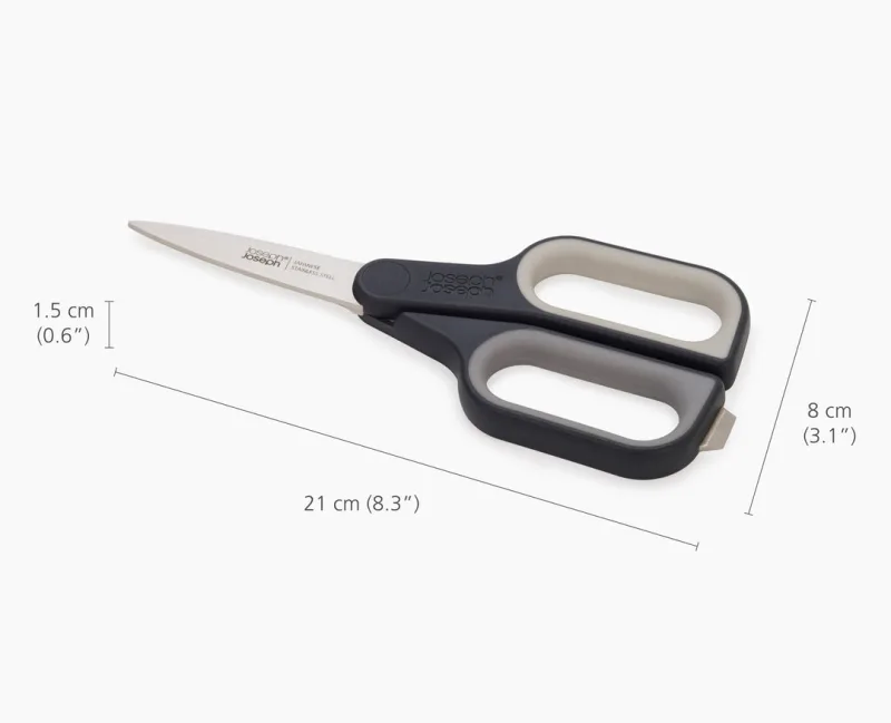 Foarfecă multifuncționala PlusCut cu taietor cutii – Gri - JosephJoseph - Image 3