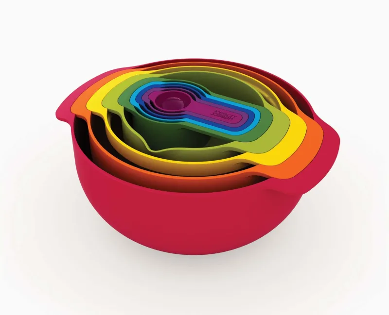 Nest Plus 9 Set Boluri cu Masuri Rosu - JosephJoseph - Image 1