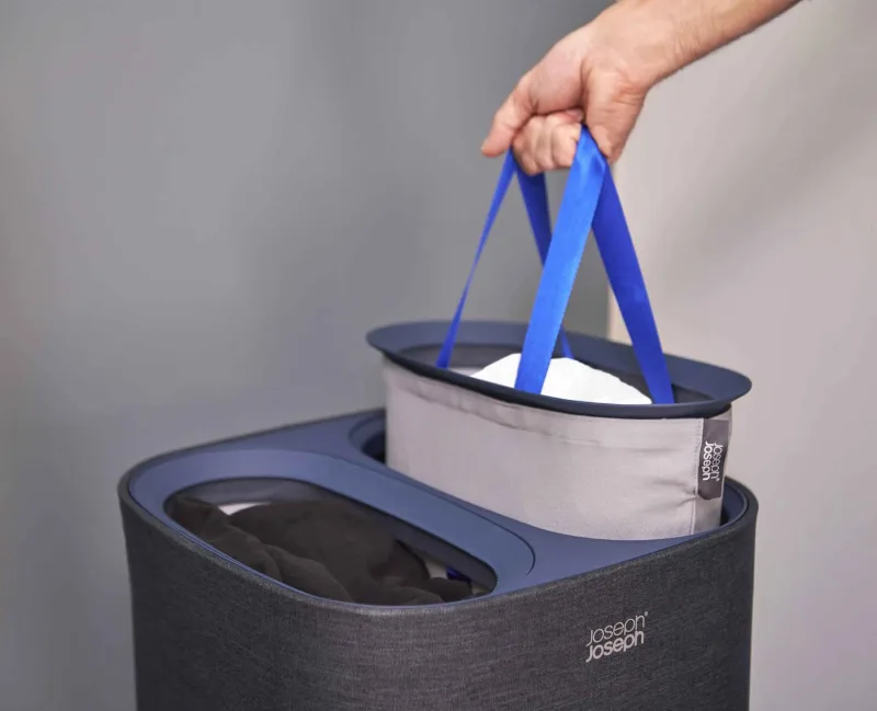 Cos pentru rufe 60L Tota Negru - JosephJoseph - Image 1