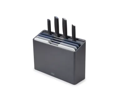 Set 4 tocatoare Folio Plus cu 4 cutite Graphite - JosephJoseph