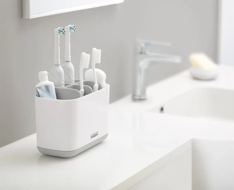 Organizator Periuta Dinti Easy-Store Large Gri/Alb - JosephJoseph - Image 1