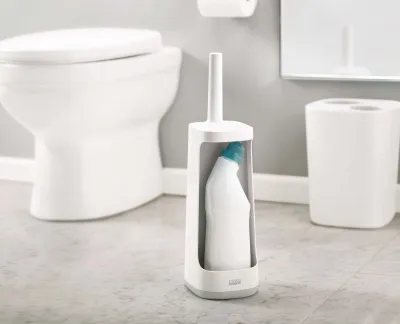 Perie Toaleta Flex silicone cu depozitare Gri/Al - JosephJoseph