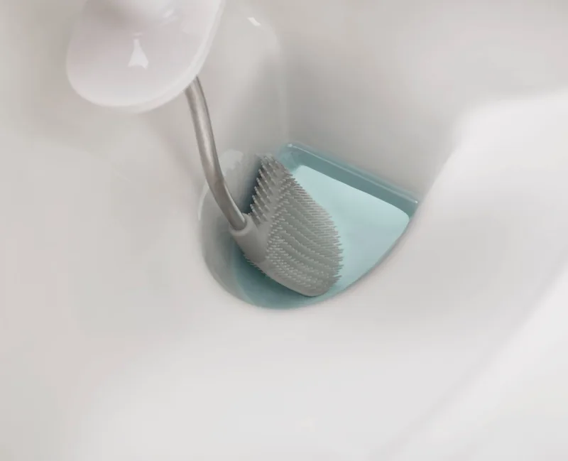 Perie Toaleta Flex silicone cu depozitare Gri/Al - JosephJoseph - Image 3
