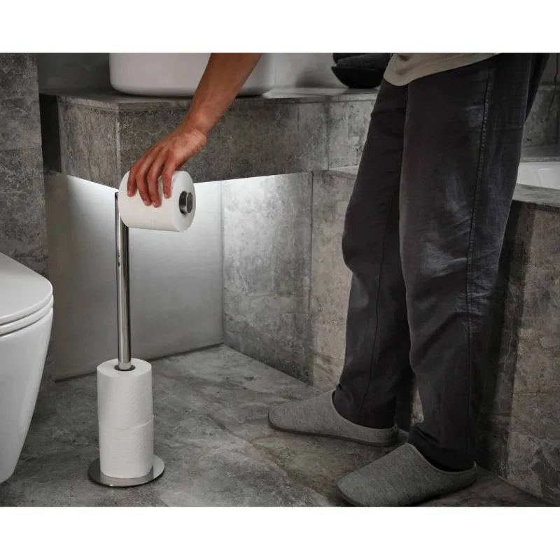 Suport baie hartie Easystore Luxe 2 în 1 Inox - JosephJoseph - Image 1