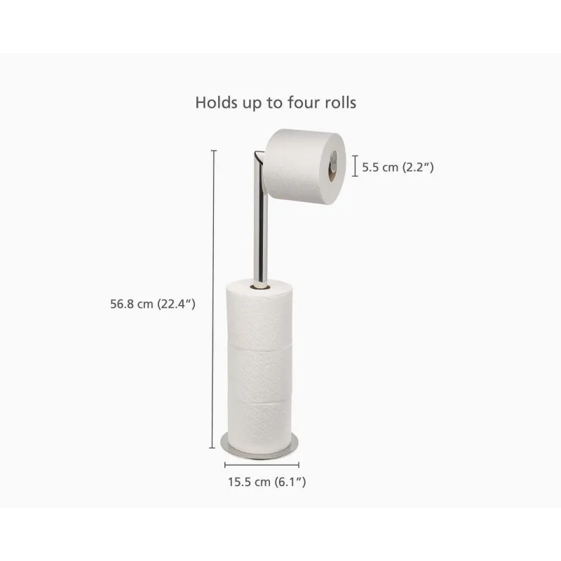 Suport baie hartie Easystore Luxe 2 în 1 Inox - JosephJoseph - Image 6