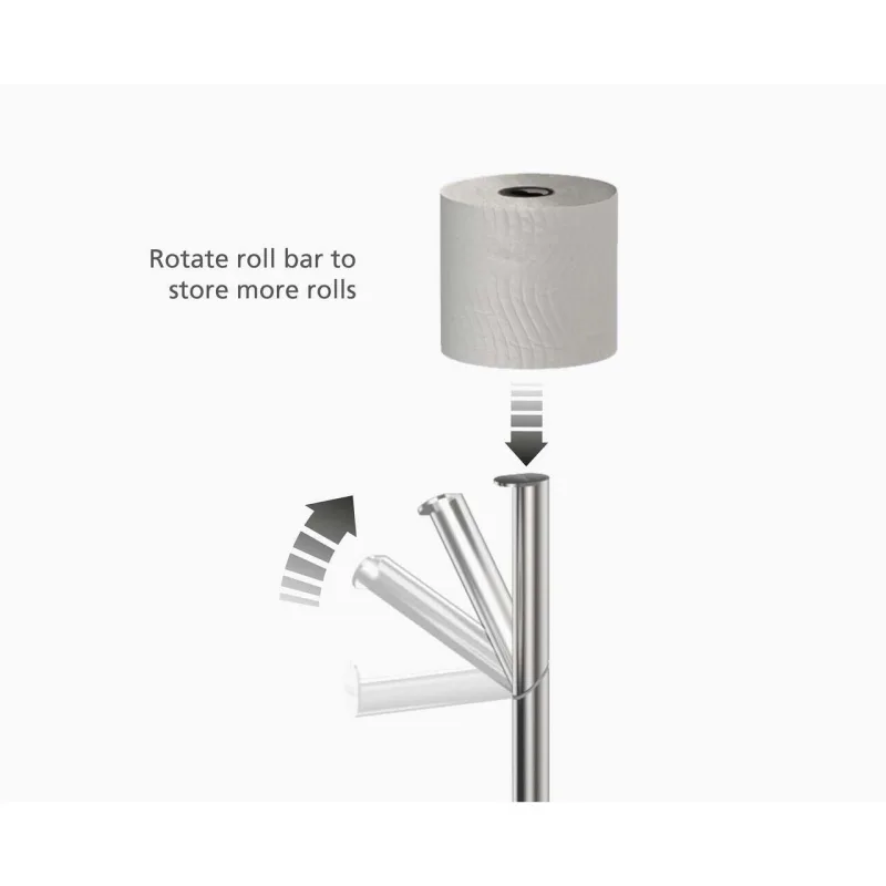 Suport baie hartie Easystore Luxe 2 în 1 Inox - JosephJoseph - Image 7