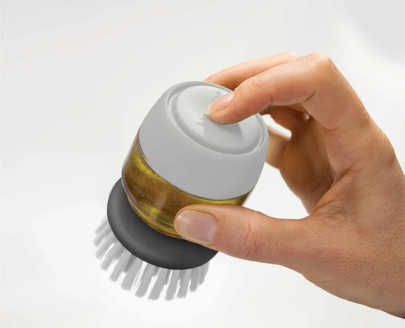 Perie Vase cu Recipient Dozare detergent Gri - JosephJoseph - Image 4