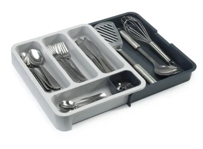 Organizator Extensibil Pentru Tacamuri Gri - JosephJoseph