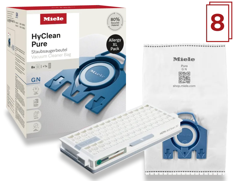 GN Allergy XL Pack Saci de Aspirator 8 buc cu 1 buc Hepa AirClean filter - Miele - Image 2