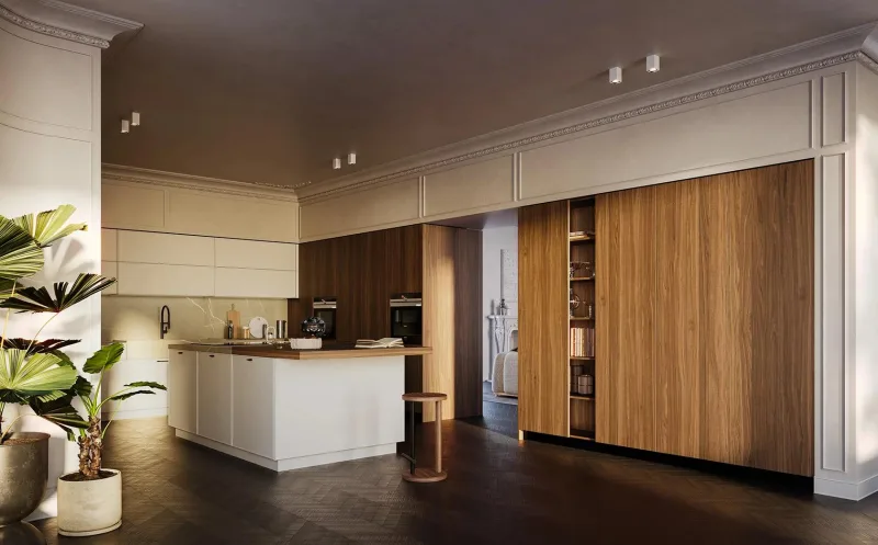 Bucatarie D23 Furnir and raised-edge Doimo Cucine