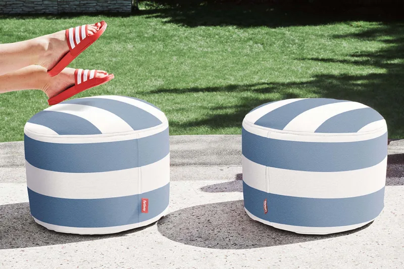 Taburet de exterior Fatboy Point Outdoor Stripe Ocean Blue - Image 4