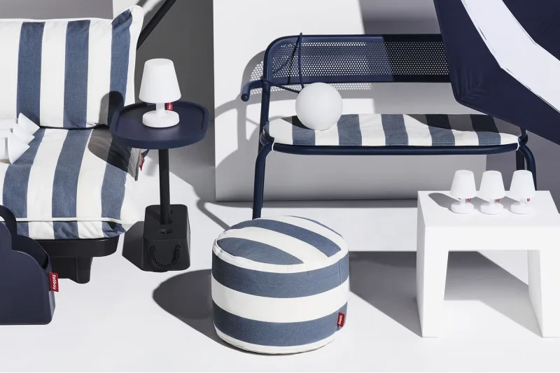 Taburet de exterior Fatboy Point Outdoor Stripe Ocean Blue - Image 7