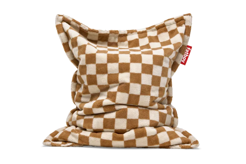 Fotoliu puf de interior Fatboy Original Slim Teddy Chess Almond Creme - Image 1