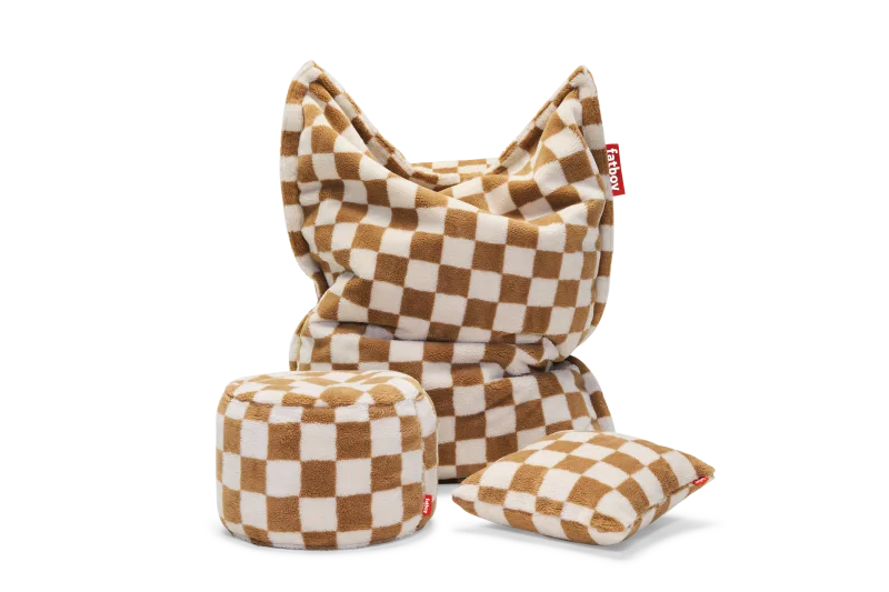 Fotoliu puf de interior Fatboy Original Slim Teddy Chess Almond Creme - Image 5