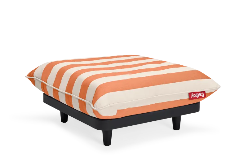 Taburet modular de exterior Fatboy Paletti Hocker Stripe Orange Creme - Image 1