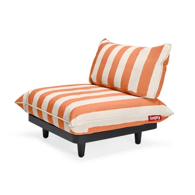 Scaun lounge modular de exterior Fatboy Paletti Seat Stripe Orange Creme