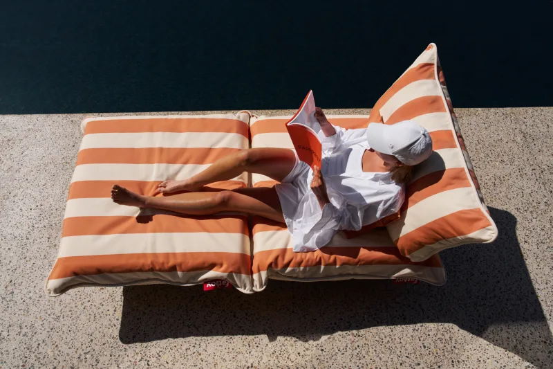 Scaun lounge modular de exterior Fatboy Paletti Seat Stripe Orange Creme - Image 8