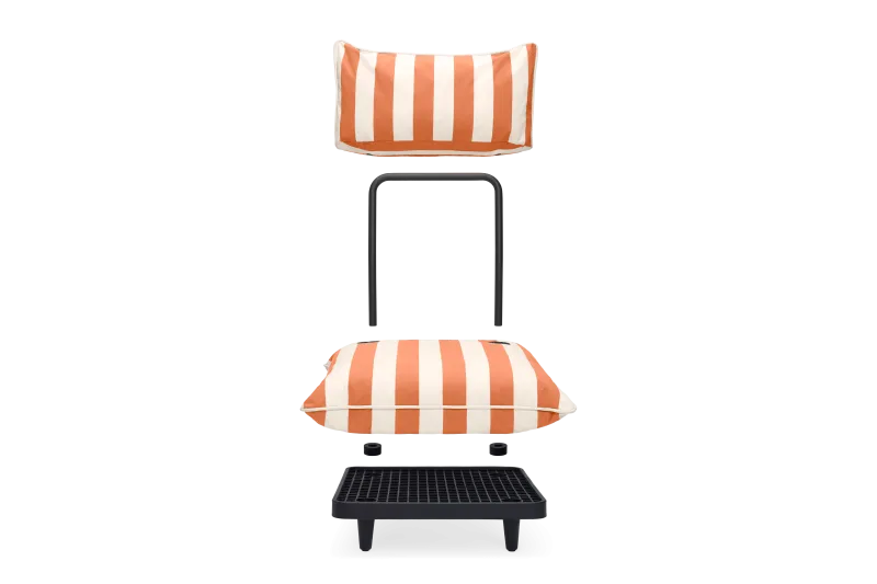 Scaun lounge modular de exterior Fatboy Paletti Seat Stripe Orange Creme - Image 9