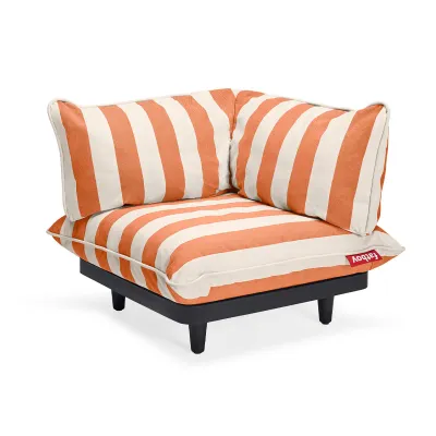 Colț de lounge modular de exterior Fatboy Paletti Corner Seat Left Stripe Orange Creme