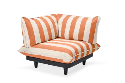 Colț de lounge modular de exterior Fatboy Paletti Corner Seat Left Stripe Orange Creme