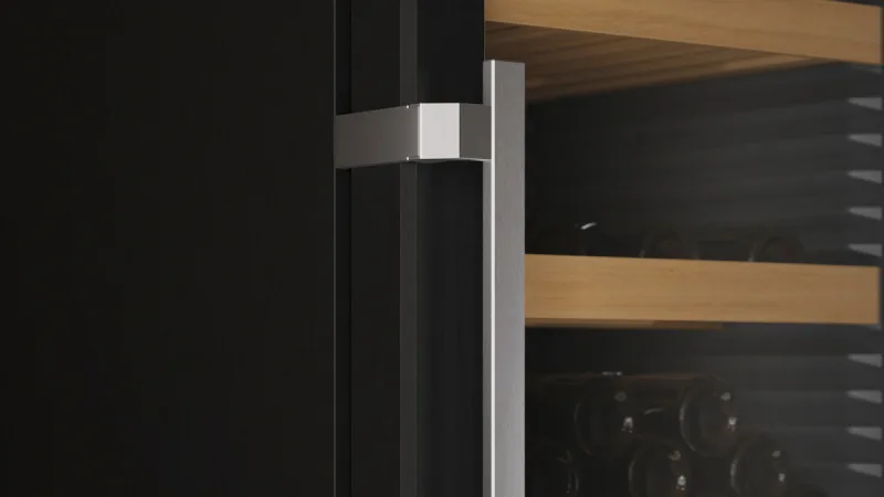 Mâner subțire din aluminiu cu mecanism de deschidere