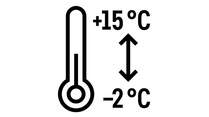 Domeniu extins de temperaturi –2 °C/+15 °C