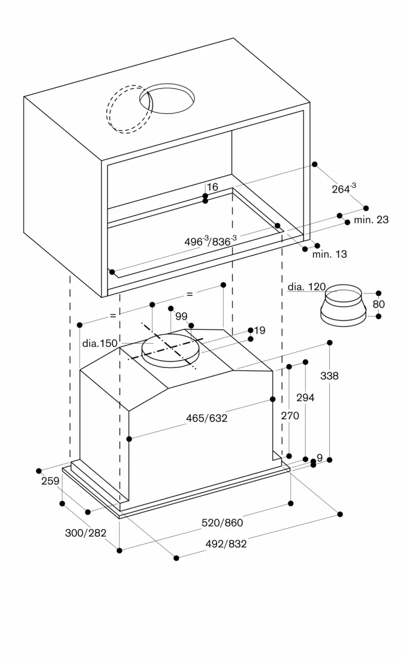 Hotă tip copertină seria 200, 86 cm, oțel inoxidabil și sticlă, oțel inoxidabil Gaggenau - Image 5