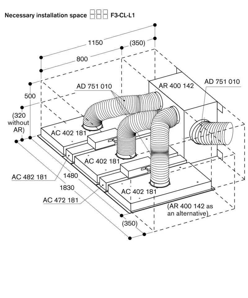Ventilație de tavan seria 400, 80 cm Gaggenau - Image 11