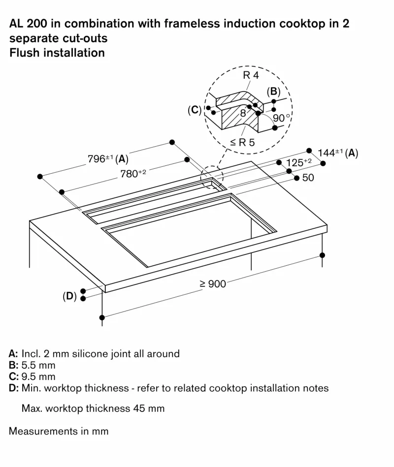 Ventilație de masă seria 200, 80 cm, montaj îngropat Gaggenau - Image 14