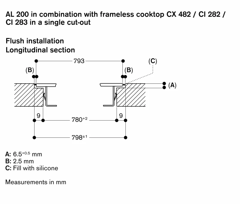 Ventilație de masă seria 200, 80 cm, montaj îngropat Gaggenau - Image 16
