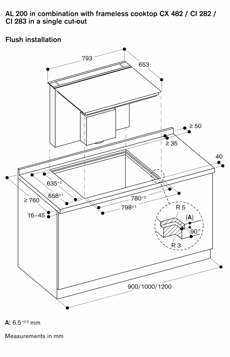 Ventilație de masă seria 200, 80 cm, montaj îngropat Gaggenau - Image 10