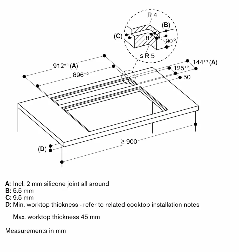 Ventilație de masă seria 200, 90 cm, montaj îngropat Gaggenau - Image 16