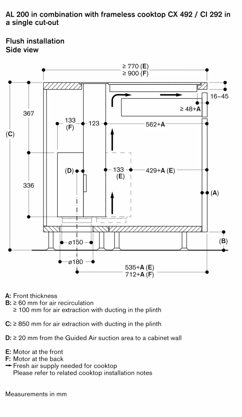 Ventilație de masă seria 200, 90 cm, montaj îngropat Gaggenau - Image 18