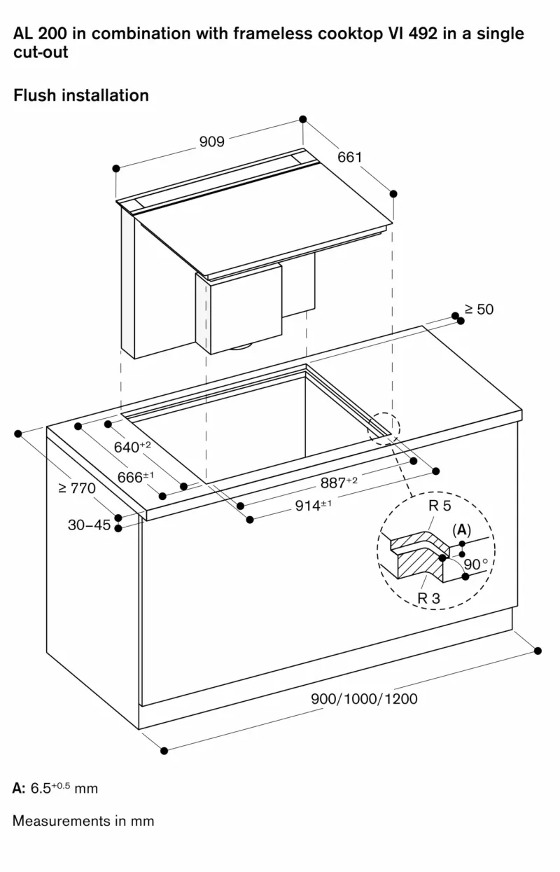 Ventilație de masă seria 200, 90 cm, montaj îngropat Gaggenau - Image 19