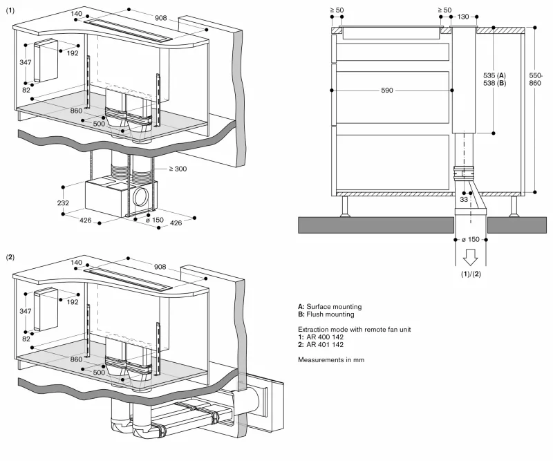 Ventilație de masă seria 400, 90 cm, oțel inoxidabil Gaggenau - Image 6
