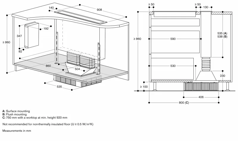 Ventilație de masă seria 400, 90 cm, oțel inoxidabil Gaggenau - Image 7