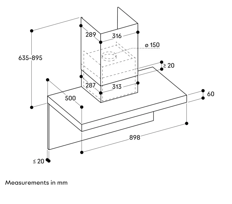 Hotă de perete seria 200, 90 cm, aspect oțel inoxidabil Gaggenau - Image 2