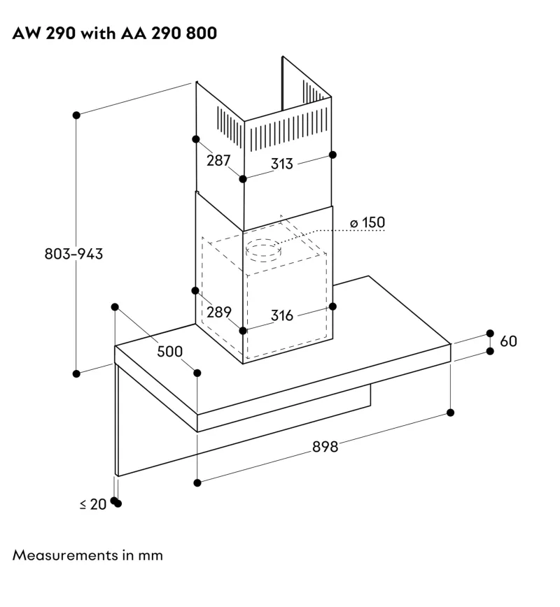 Hotă de perete seria 200, 90 cm, aspect oțel inoxidabil Gaggenau - Image 3