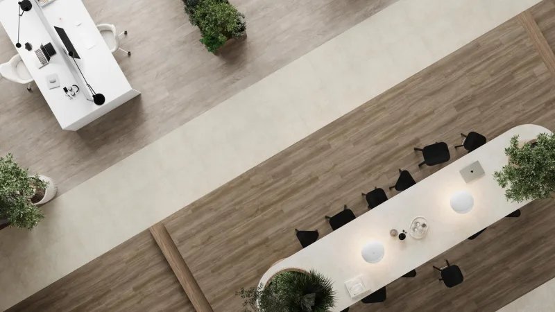 Pardoseală LVT ModularT 70 Modul 70 66,5X66,5 Stone Light Beige 1I - Image 5