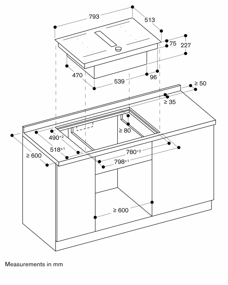Plită cu inducție Flex și sistem de ventilație integrat seria 200, 80 cm Gaggenau - Image 11