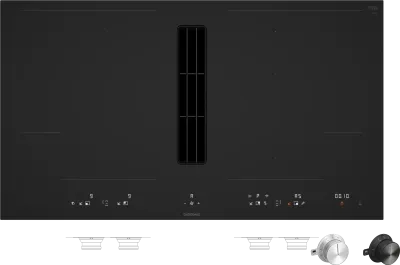 seria 400 Plită cu inducție Flex cu sistem de ventilație integrat 90 cm finisaj mat Gaggenau