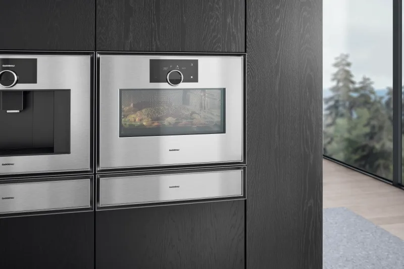 Cuptor cu microunde combinat Gaggenau seria Expressive 60 x 45 cm balama ușă: dreapta, Oțel inoxidabil în spatele sticlei fumurii Gaggenau - Image 4