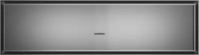 Gaggenau sertar de menținere la cald seria Expressive 76 x 21 cm Oțel inoxidabil în spatele sticlei fumurii Gaggenau