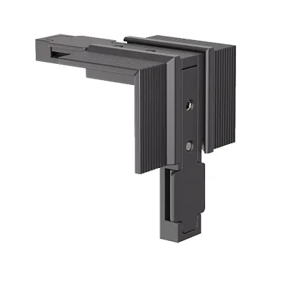 Conector unghiular la 90° în plane diferite (colț exterior) XNEO încastrat, 24V DC, negru