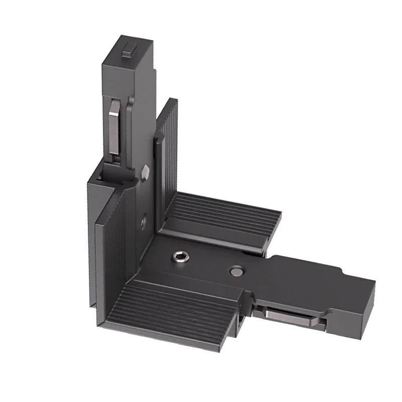 Conector unghiular la 90° în plane diferite (colț interior) XNEO încastrat, 24V DC, negru